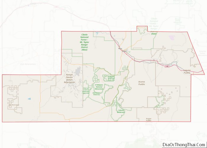 Map of Cibola County