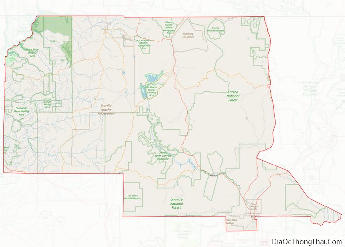 Map of Rio Arriba County