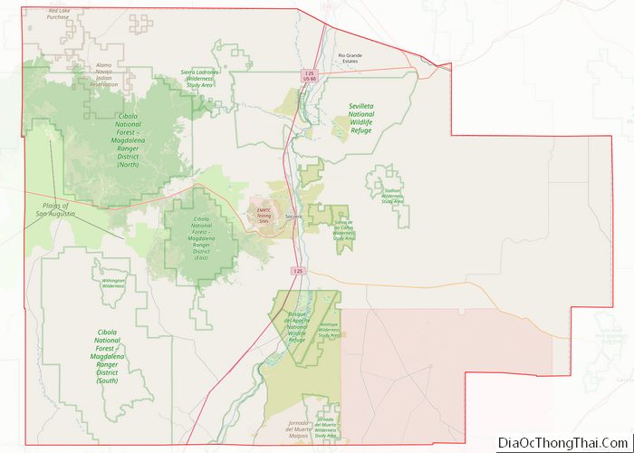 Map of Socorro County