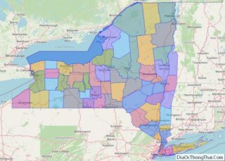 Political map of New York State – Printable Collection