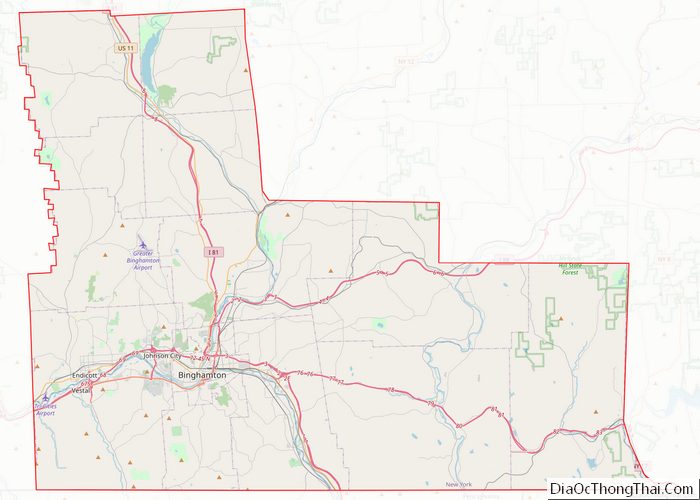 Map of Broome County