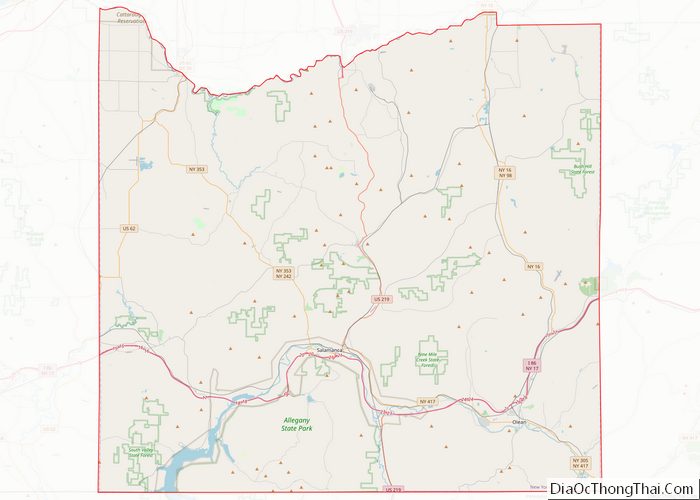 Map of Cattaraugus County