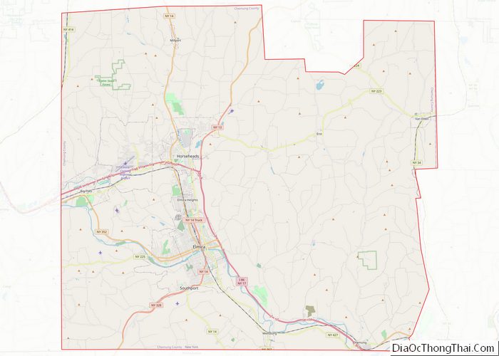 Map Of Chemung County New York 7025