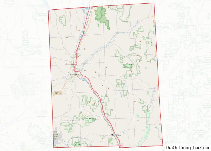 Map of Cortland County