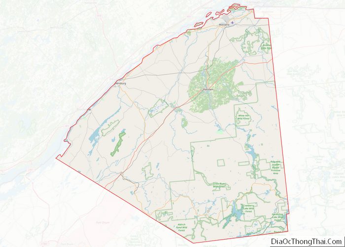 Map of Saint Lawrence County