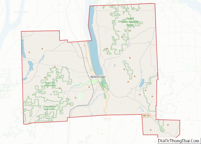 Map of Schuyler County