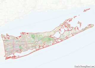 Map of Suffolk County, New York