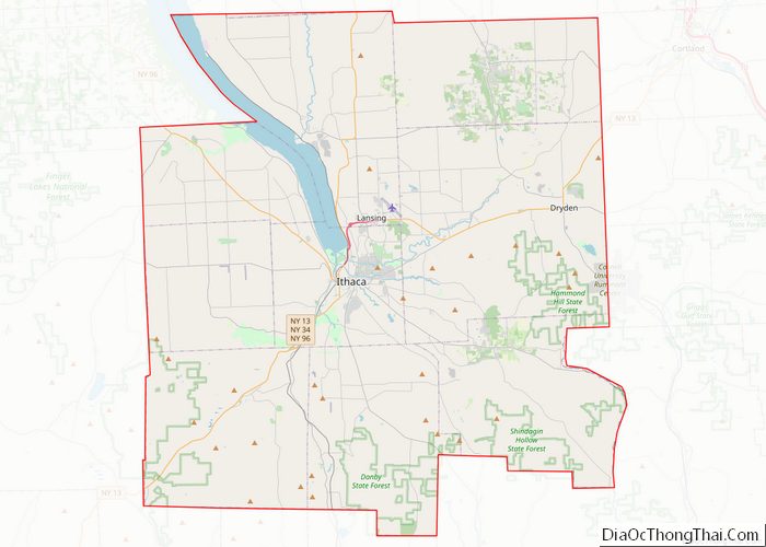 Map of Tompkins County