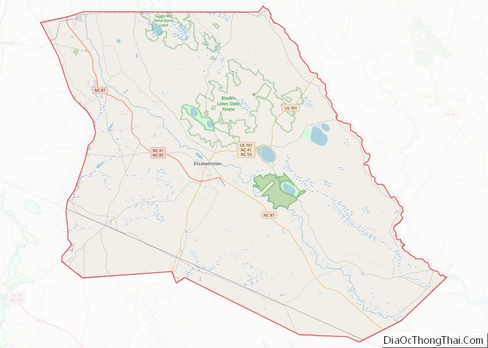 Map of Bladen County