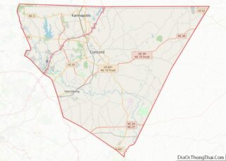 Map of Cabarrus County, North Carolina