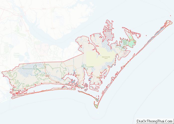 Map of Carteret County, North Carolina - Thong Thai Real