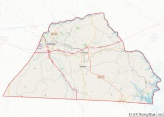 Map of Catawba County, North Carolina