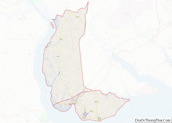 Map of Chowan County