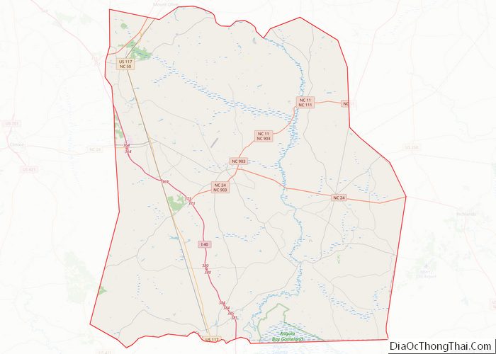 Map of Duplin County
