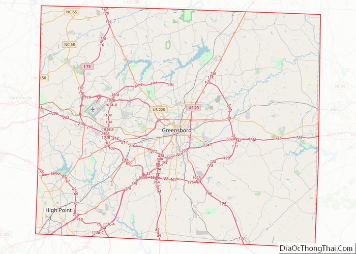 Map of Guilford County