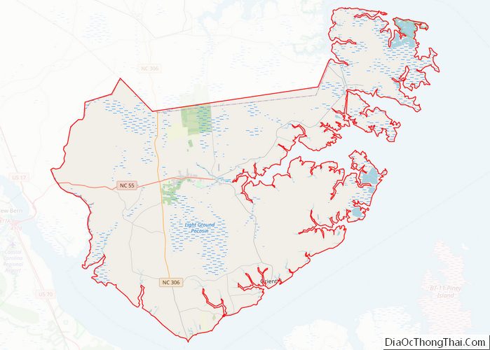 Map of Pamlico County