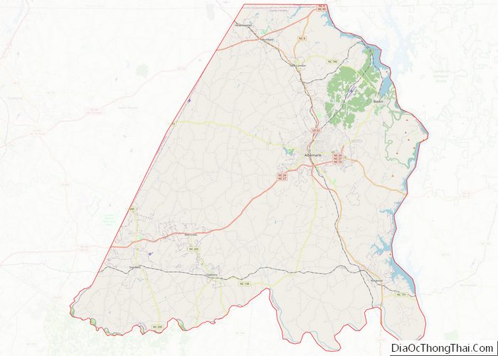 Map of Stanly County
