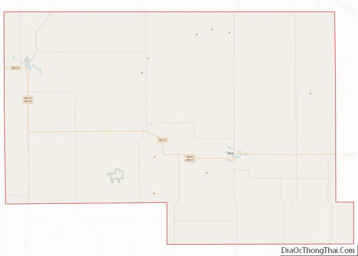 Map of Hettinger County