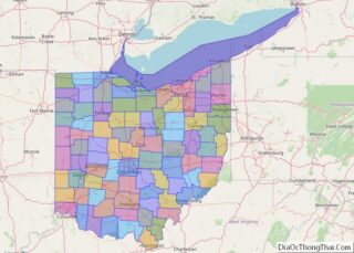 Political map of Ohio State – Printable Collection