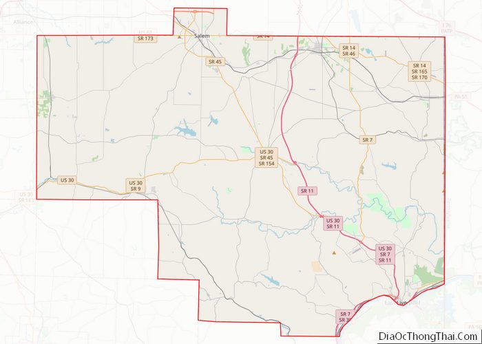 Map of Columbiana County
