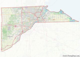 Map of Lucas County, Ohio