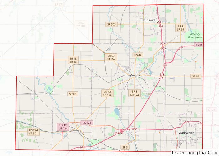 Map Of Medina County Ohio 7788