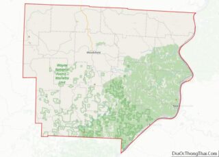 Map of Monroe County, Ohio