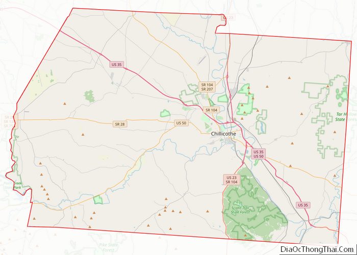 Map of Ross County