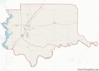 Map of Bryan County, Oklahoma