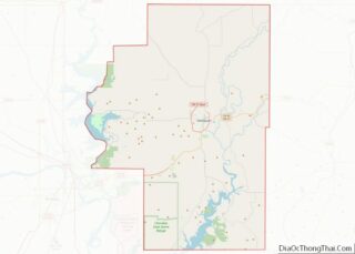 Map of Cherokee County, Oklahoma