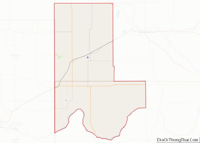 Map of Ellis County, Oklahoma - Thong Thai Real