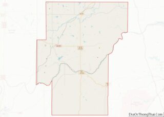 Map of Hughes County, Oklahoma