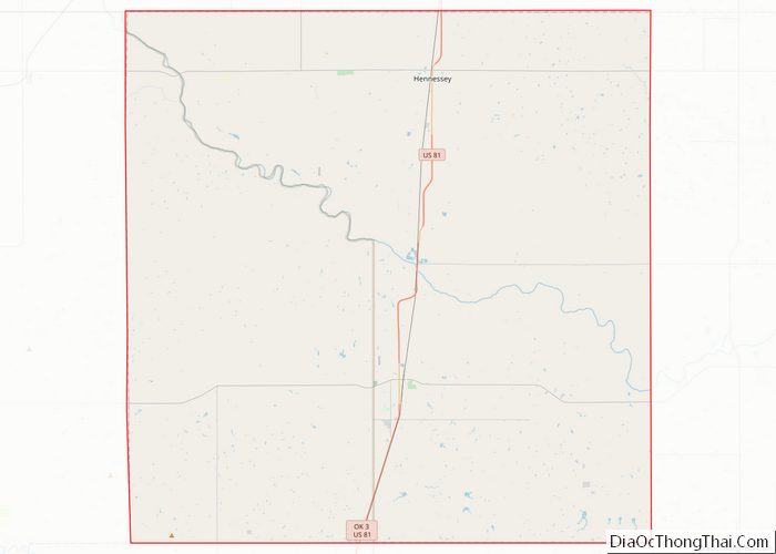 Map of Kingfisher County, Oklahoma - Thong Thai Real