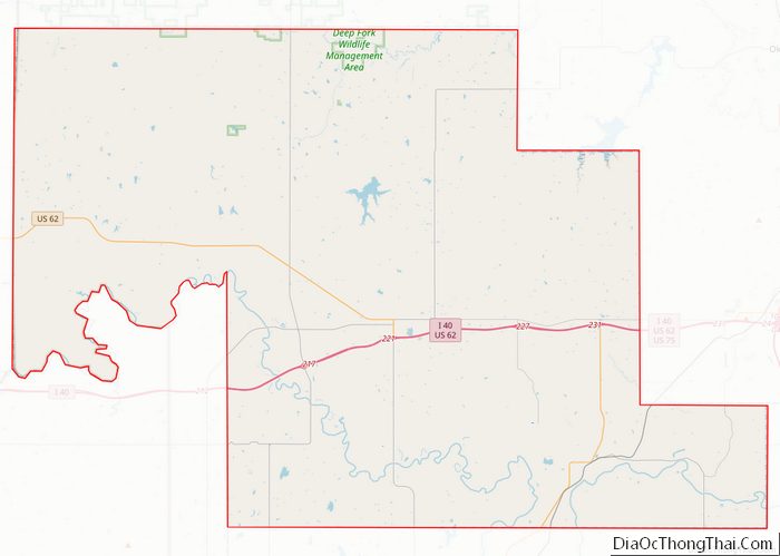 Map of Okfuskee County