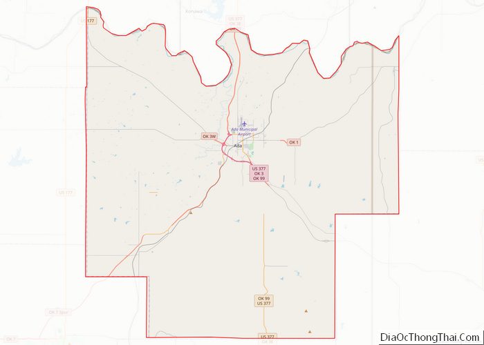 Map of Pontotoc County