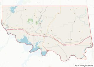 Map of Sequoyah County, Oklahoma