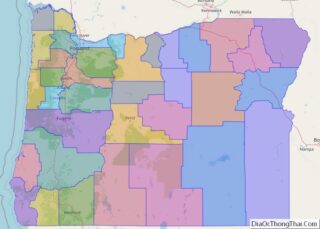 Political map of Oregon State – Printable Collection