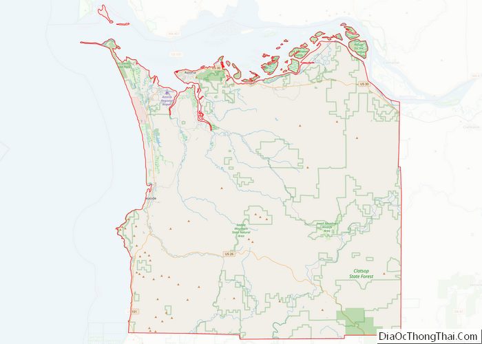 Map of Clatsop County