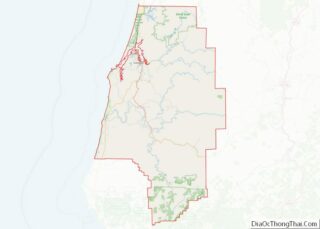 Map of Coos County, Oregon