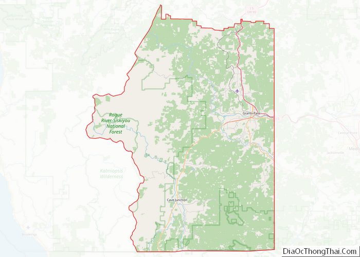 Map of Josephine County, Oregon