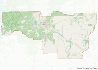 Map of Lane County, Oregon