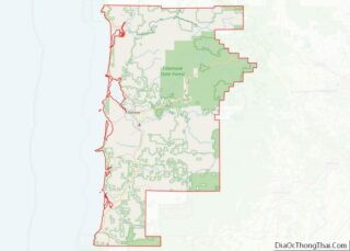 Map of Tillamook County, Oregon