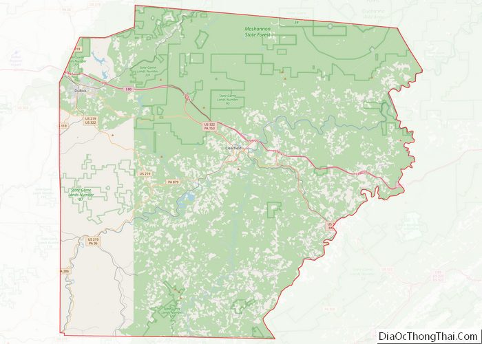 Map of Clearfield County