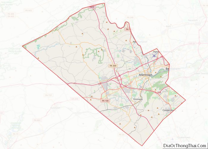 Map of Lehigh County