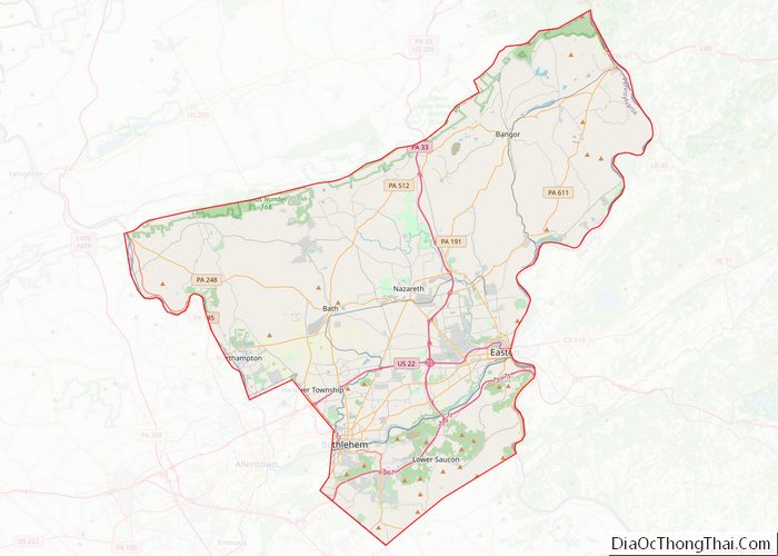 Map of Northampton County