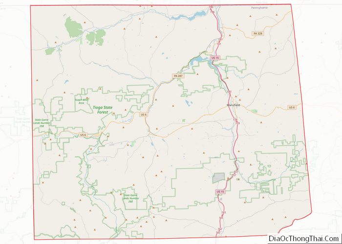 Map of Tioga County