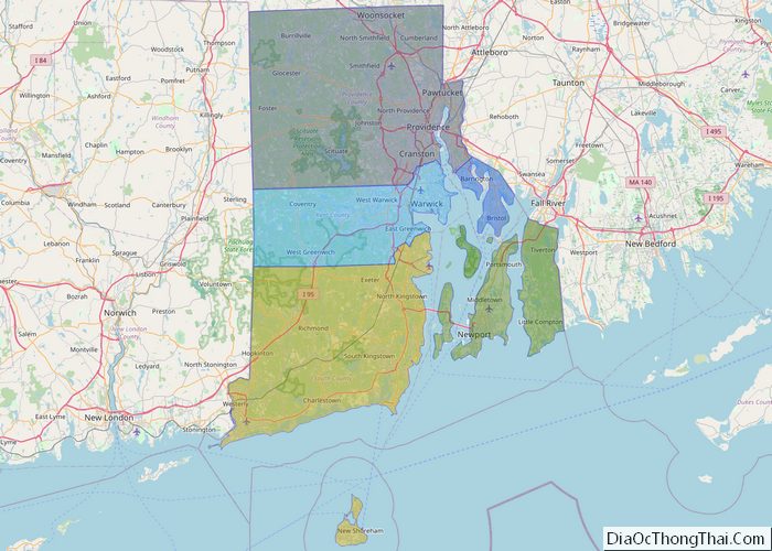 Political map of Rhode Island State - Printable Collection