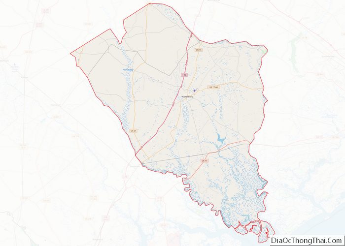 Map of Colleton County