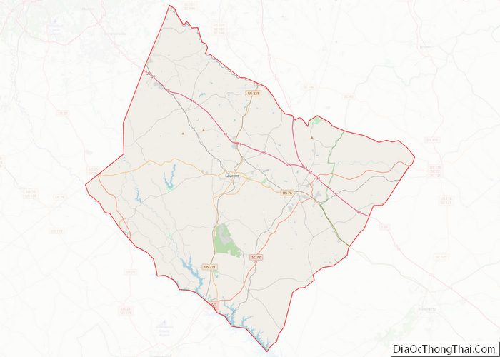 Map of Laurens County