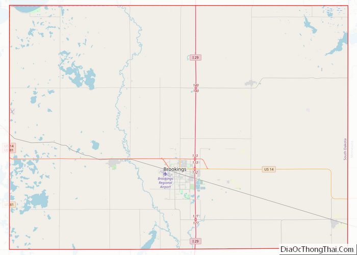 Map of Brookings County